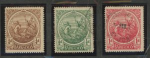 Barbados #127-129 Unused Single