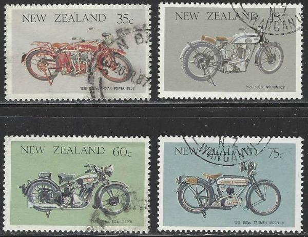 New Zealand #846-849 Used Full Set of 4 Motorcycles