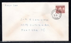 256, Scott, Canada, 8c, FDC, Tied by CDS, 1 Jul 42, no cachet