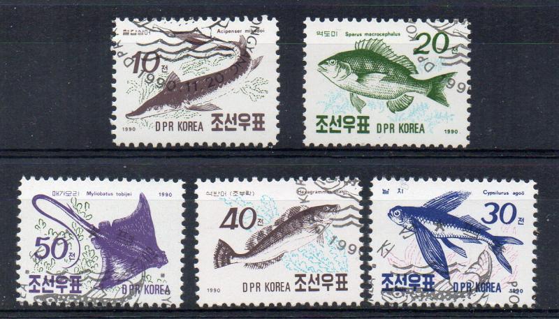 NORTH KOREA - FISH - 1990 - Used -