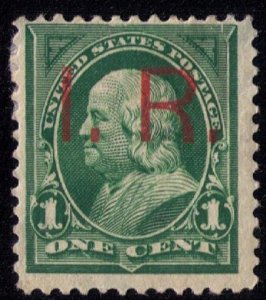 US Sc #R153 MH,Og 1c Green Red Overprint Fine