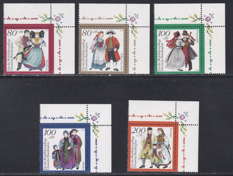 Germany # B768-772, Regional Costumes, NH, 1/2 Cat.