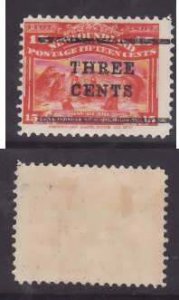 Newfoundland-Sc#129- id30-unused og heavy hinged 3c on 15c Seals-1920-