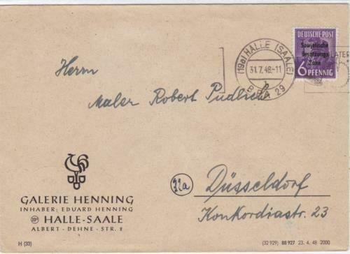 Germany Soviet Zone 1948 Halle to Dusseldorf stamps cover  R20724