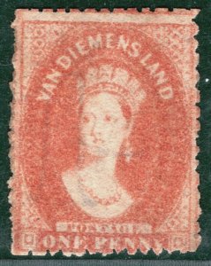 Australia States TASMANIA VDL QV Chalon SG.111 1d *PIN-PERF* Mint MNG RBLUE19