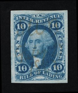 GENUINE SCOTT #R32a VF-XF USED 1862-71 BILL OF LADING REVENUE IMPERF BIG MARGINS