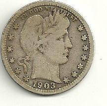 1903 - Barber Quarter - Good