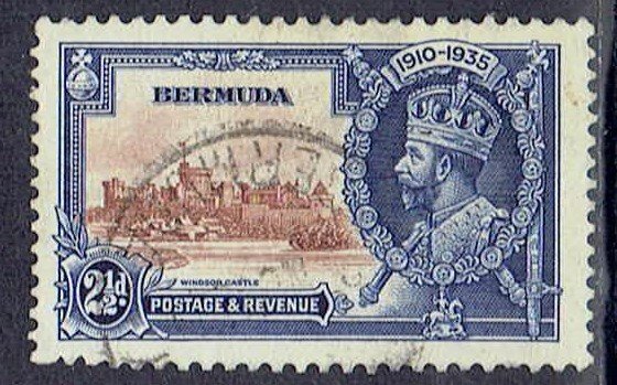Bermuda, Scott #102; 2 1/2p Silver Jubilee, Used