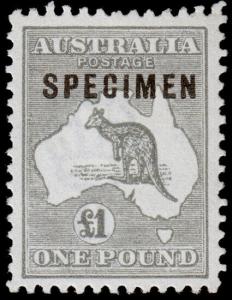 Australia Scott 57, Gray, Specimen (1916) Mint VLH XF M