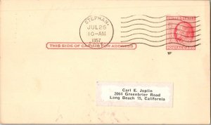 United States South Dakota Stephan 1957 machine  1886-1957  Postal Card  Phil...