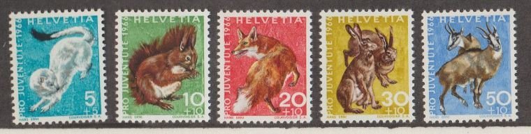 Switzerland Scott #B360-B364 Stamps - Mint NH Set