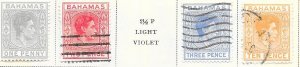Bahamas #101A,103B,105A,109 King George Vl  (M&U) CV$3.50