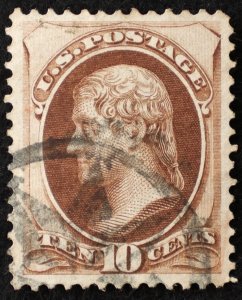 U.S. Used Stamp Scott #150 10c Jefferson, XF - Superb. Fancy Cancel. A Gem!