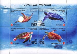 Cuba 2020, Turtles 4v m/s, MNH