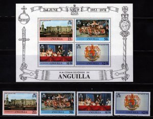 ZAYIX Anguilla 315-318a MNH 25 Anniv. Queen Elizabeth II Coronation 070922SM35 