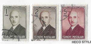 Turkey Sc #975-977  3 top values used VF