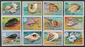 Aitutaki 1974 Sc 82-93 partial set MNH**