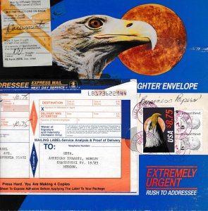 U.S. 1998 Express Mail Service Envelope with $8.75 Express Eagle Next Day-Moscow