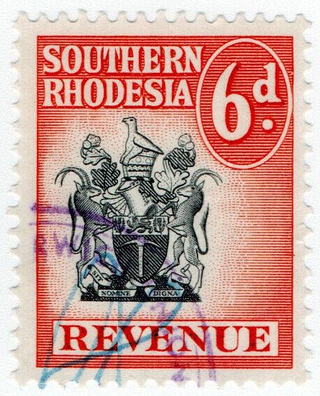 (I.B) Southern Rhodesia Revenue : Duty Stamp 6d