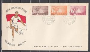 Indonesia, Scott cat. 457-459. World Badminton Championship. First day cover. ^