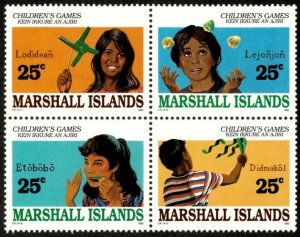 Marshall Islands 1990 - Island Children's Games - Block of 4 - Scott 369a - MNH