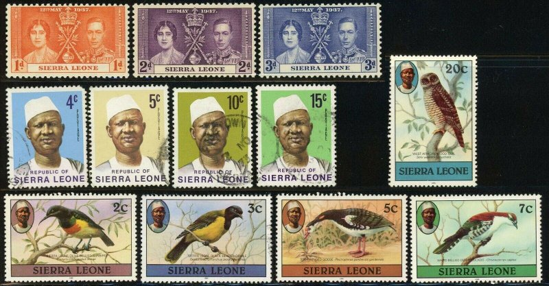 Sierra Leone British Commonwealth Postage Colony Stamp Collection Used Mint LH