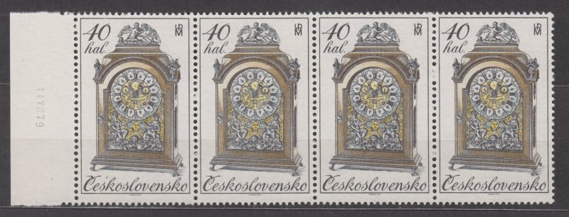 Czechoslovakia 1979 Scott 2260 MNH Block of 4 with date in blank sheet edge