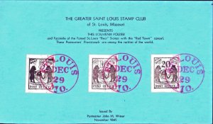 Vintage Souvenir St Louis Mound City Club Show St Louis Bear Stamp Set