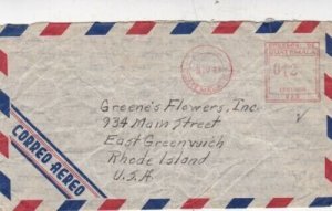 Guautemala 1923 to Rhode Island United States airmail cover hand written VGC