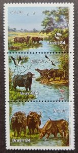 *FREE SHIP Brazil Water Buffalo 1984 Bird Fauna Wildlife Ox (stamp) MNH