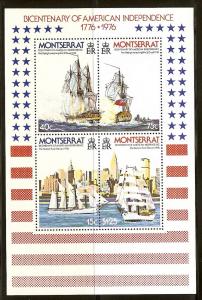 Montserrat  362a MNH 1976 American Bicentennial Sheet