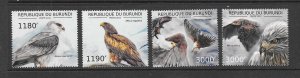 BIRDS - BURUNDI #1199a-d BIRDS OF PREY   MNH