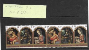 Gibraltar #230-232a X2 MNH Strip of 6 - CAT VALUE $5.00