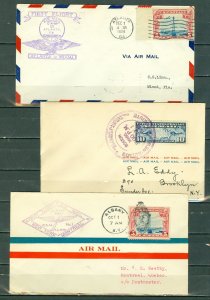 US 1926  LOT of (3) FIRST FLIGHT  AIR MAIL COVERS