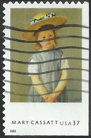 # 3807 USED CHILD IN A STRAW HAT BY MARY CASSATT