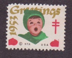 Christmas Seal from 1953 NG Single