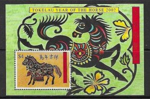 TOKELAU ISLANDS SGMS334 2002 YEAR OF THE HORSE USED 