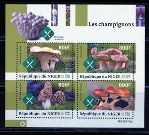 NIGER 2019 MUSHROOMS SHEET   MINT NEVER HINGED