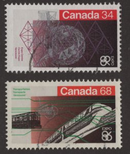 Used 1092 (34c) and 1093 (68c) Expo 86 Worlds Fair