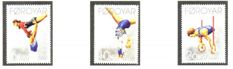 Faroe Islands Sc 514-16 2009 Gymnastics Club stamp set mint NH