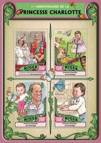 Princess Charlotte British Royal Family Niger MNH stamp set