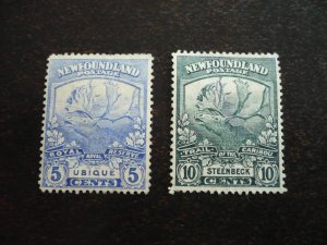 Stamps - Newfoundland - Scott# 119,122 - Mint Hinged Part Set of 2 Stamps