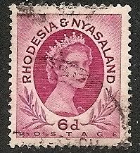 Rhodesia & Nyasaland 147 Used 1954 QEII 6p Definitive