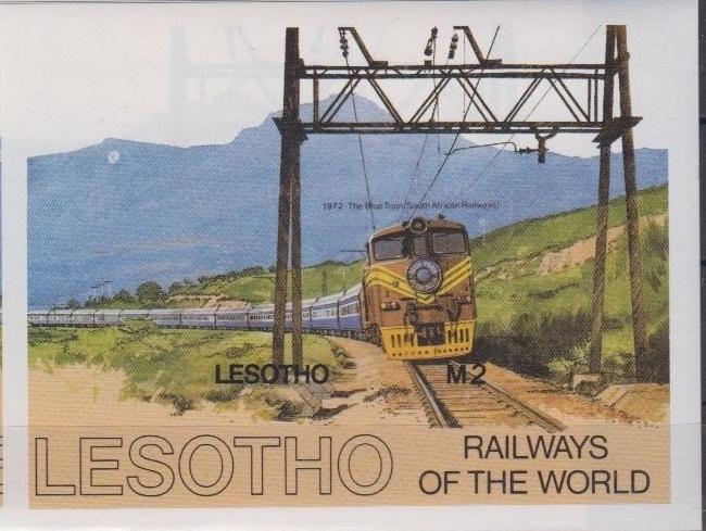 LESOTHO SHEET IMPERF TRAINS RAILWAYS