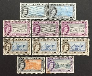 Bahamas 1954 #165-6,168-9,173(wholesale), Various Designs, Used, CV $11.