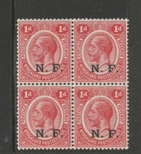 Nyasaland/Rhodesian Force 1916 1d block 4, UM/MNH SG N2