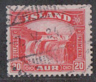 Iceland ~ 1931 ~ # 171 ~ Golden Falls ~ Used ~ cv .25