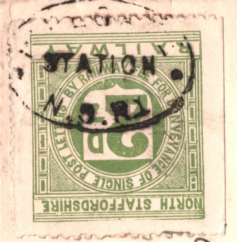 GB Salop N.STAFFS RAILWAY 2d Letter Stamp PIPEGATE STATION Cover CAMBRIDGE R224a 