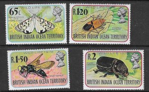 BRITISH INDIAN OCEAN TERR SG86/9 1975 WILDLIFE MNH