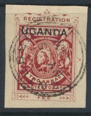 Uganda Protectorate Queen Victoria Used - Registered prepaid - see details